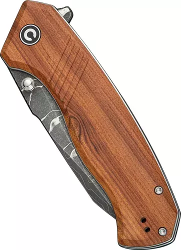 CIVIVI KNIFE PLACOID 3.67" - WOOD/DIMASCUS BLADE LINER LOCK - Hudson Valley Arms