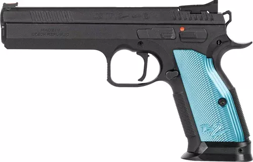 CZ TS2 SA 9MM FS 10RD - BLACK POLYCOAT BLUE GRIP - Hudson Valley Arms