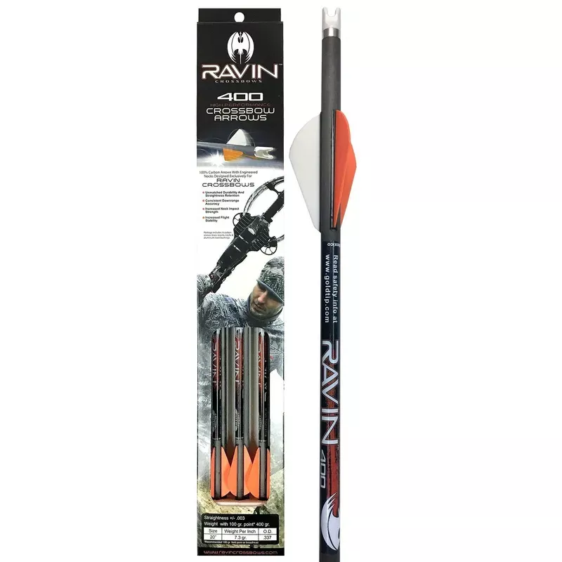 Ravin R139 Carbon Crossbow Arrows 400gr .001 - 6/pack - Hunt Gear Supply
