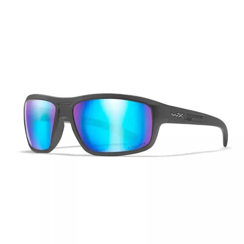 Wiley X Contend Matte Graphite Frame Captivate Polarized Blue Mirror Lens - Hunt Gear Supply